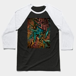 Pouring abstract acrylic paint Baseball T-Shirt